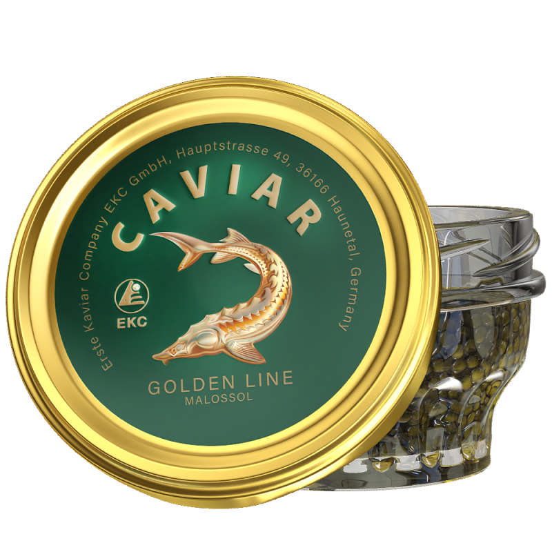 Sturgeon caviar «GOLDEN LINE» 50/100g Glass, picture 1