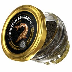 Russian sturgeon caviar in glass