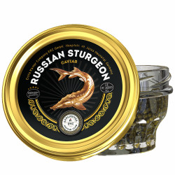 Russian sturgeon caviar in glass