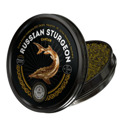 Russian sturgeon caviar can