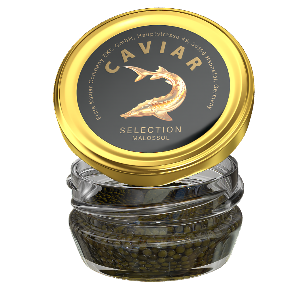 Störkaviar «SELECTION» 25g im Glas – Frontalansicht mit Kaviar