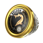 Beluga Kaviar 50g im Glas – goldener Deckel frontal