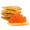 Mini Blinis, 16 Stück – serviert mit rotem Kaviar