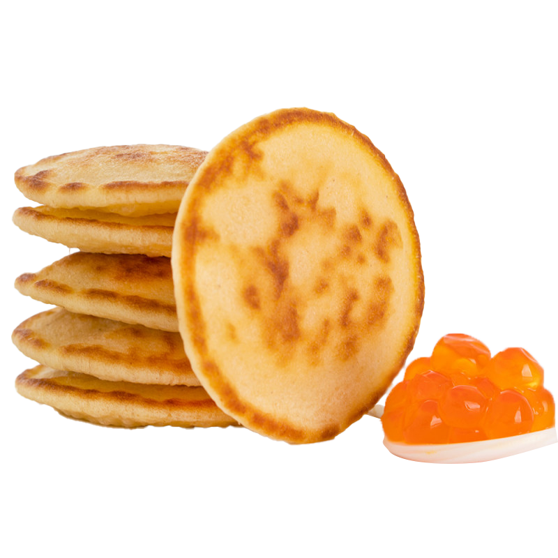 Mini Blinis, 16 Stück – mit Kaviar-Dipschale