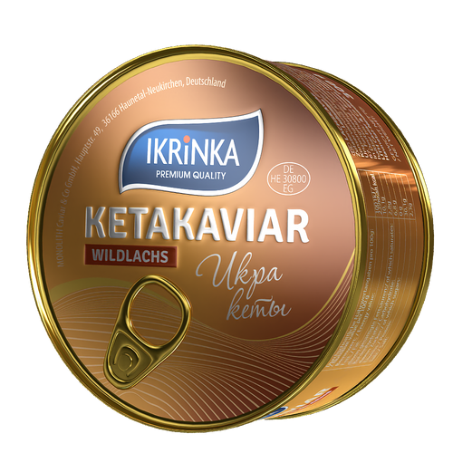 Keta Lachskaviar Set 3 x 300g – Dose Frontalansicht mit IKRiNKA Etikett und Ketakaviar-Aufdruck