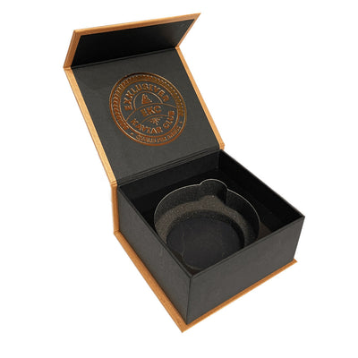 Geschenkbox für 100g Dosen und Gläser – geöffnete Box mit Schaumstoffeinlage