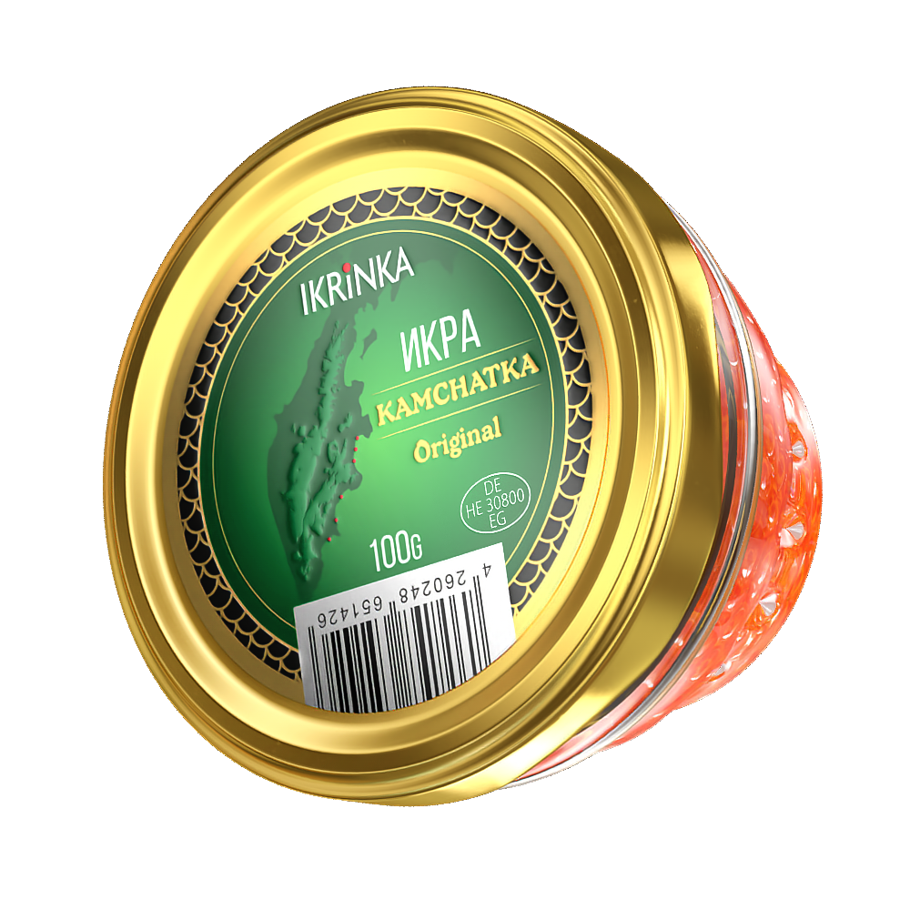 Lachskaviar «Kamchatka Original» 100g – Dose Deckelansicht