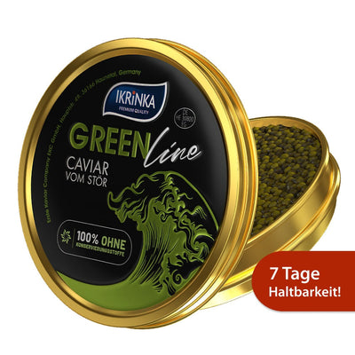Störkaviar «GreenLine» – offene Dose mit Kaviar