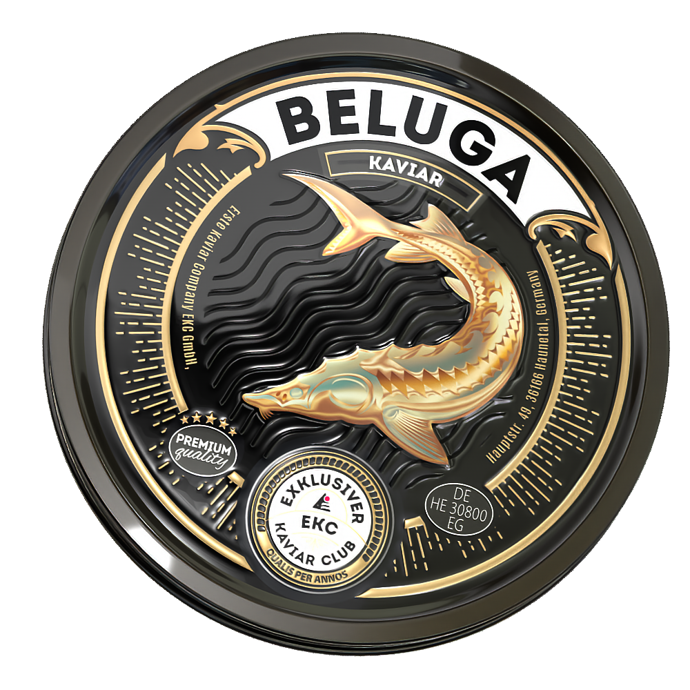 Beluga Kaviar 100g in der Dose – Frontalansicht