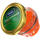 Coho Lachskaviar «Classic» 100g im Glas – Schrägansicht mit Kaviar