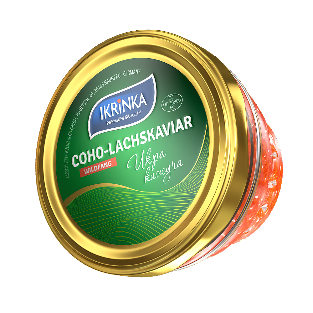 Coho Lachskaviar «Classic» 100g im Glas – Frontalansicht