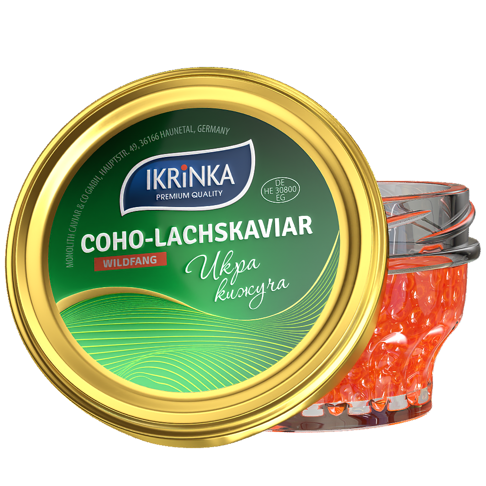 Coho Lachskaviar «Classic» 100g im Glas – Deckelansicht