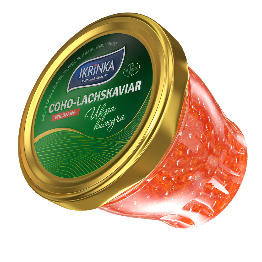 Coho Lachskaviar «Classic» 100g im Glas – geöffnetes Glas