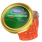Coho Lachskaviar «Classic» 200g im Glas – Schrägansicht mit Kaviar