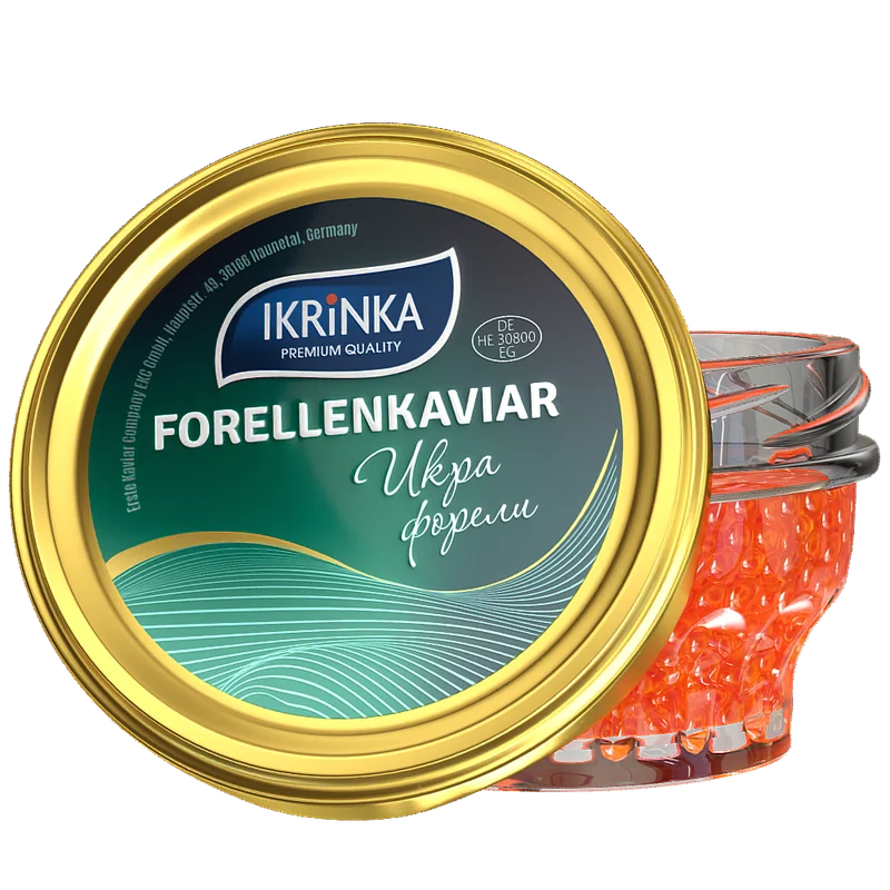 Forellenkaviar «Classic» – Produktansicht mit Verpackung