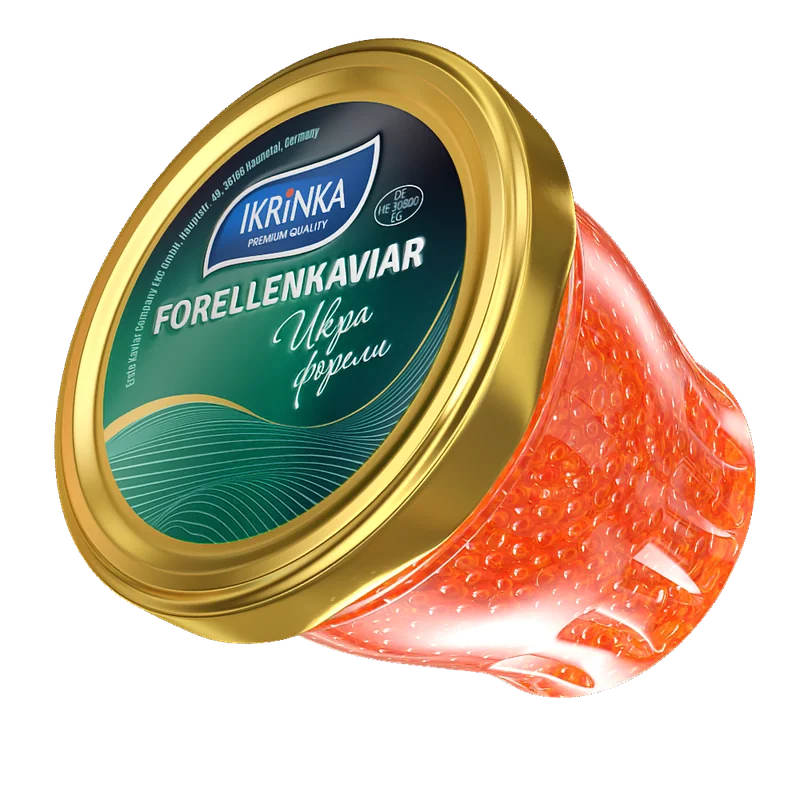 Forellenkaviar «Classic» – Detailaufnahme Kaviarperlen