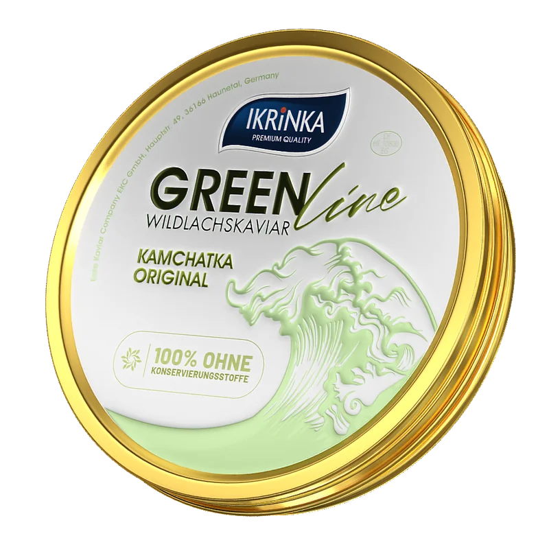 Gorbusha Lachskaviar «GreenLine» – Dose Frontalansicht