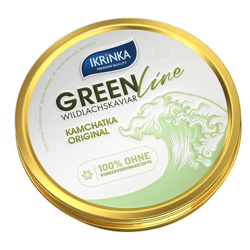 Gorbusha Lachskaviar «GreenLine» – geöffnete Dose mit Kaviar