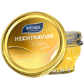 Hechtkaviar – Glas mit goldgelbem Hechtkaviar und goldenem IKRiNKA Deckeletikett