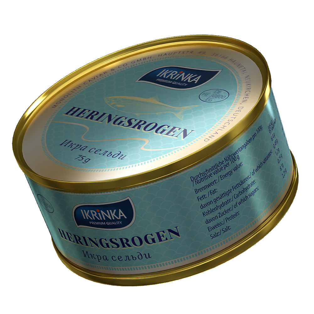 Heringsrogen 75g – Dose von oben mit Etikett