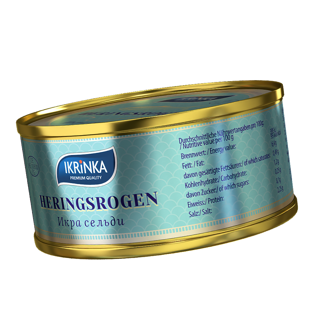 Heringsrogen 75g – Dose Seitenansicht mit Nährwertangaben