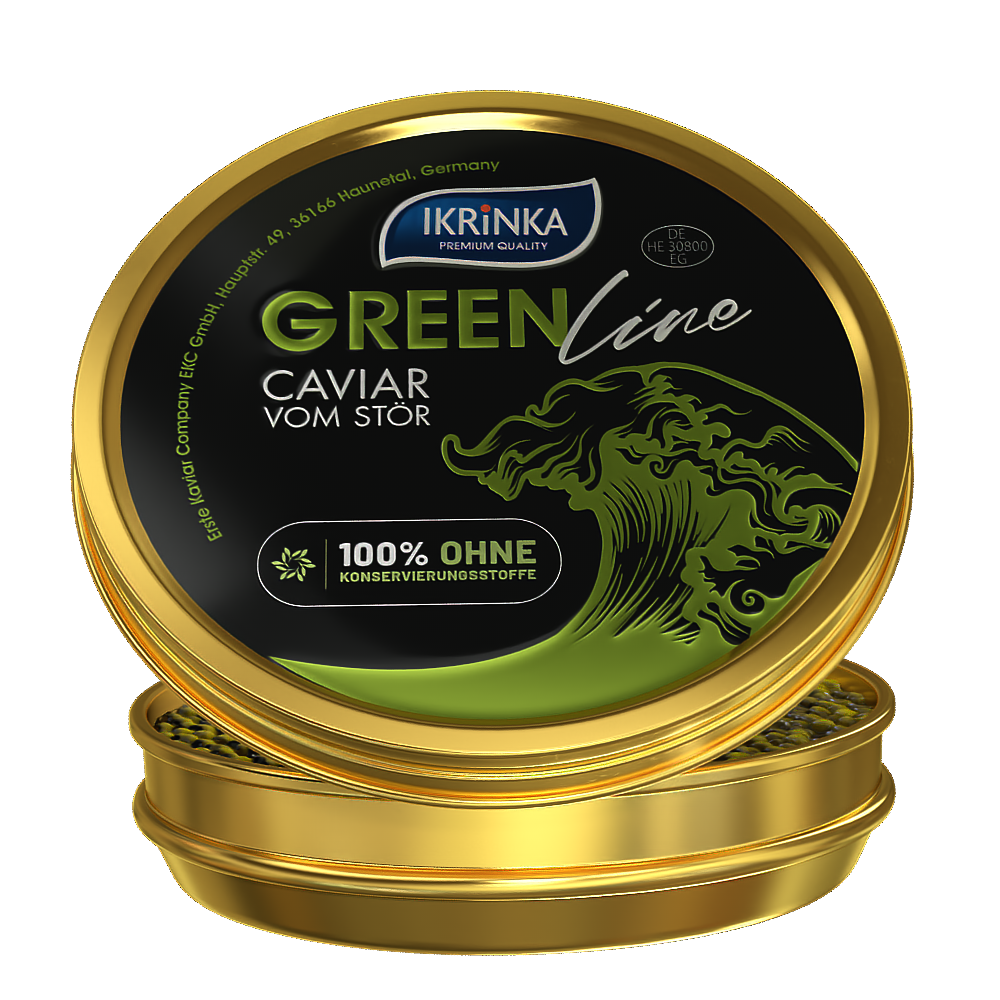 Störkaviar «GreenLine» 100g – zwei Dosen gestapelt