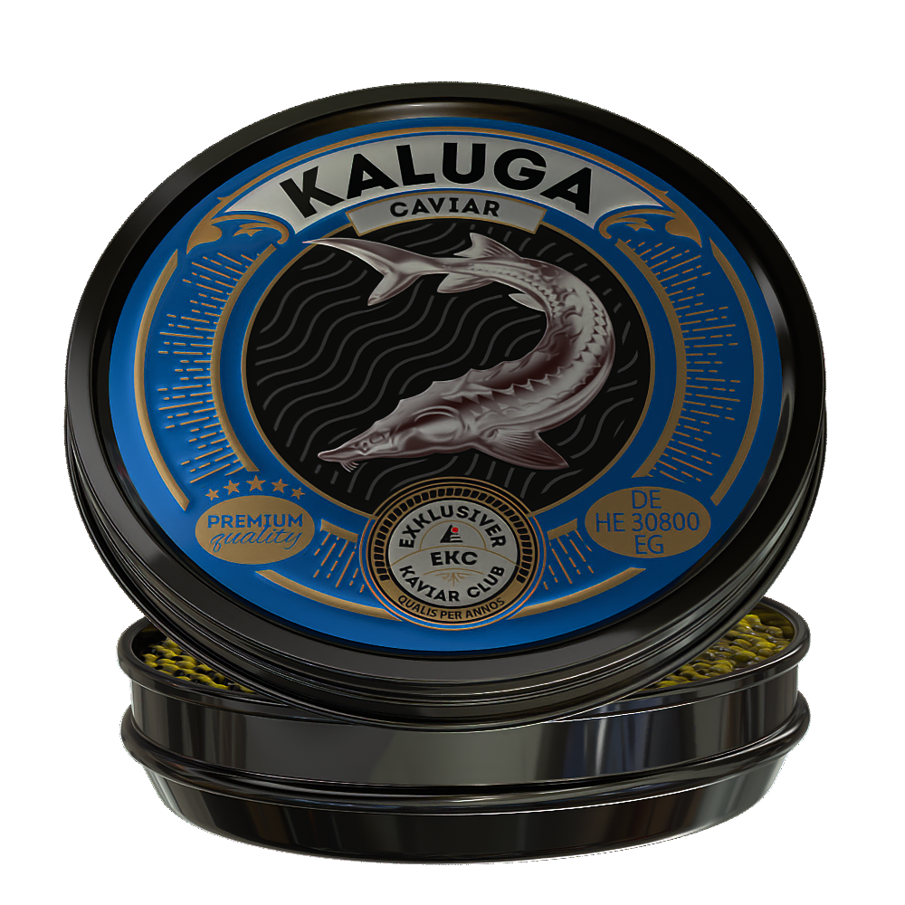 Kaluga Kaviar 50g in der Dose – zwei Dosen gestapelt