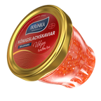 Königslachskaviar «Classic» 200g im Glas – Schrägansicht mit Kaviar