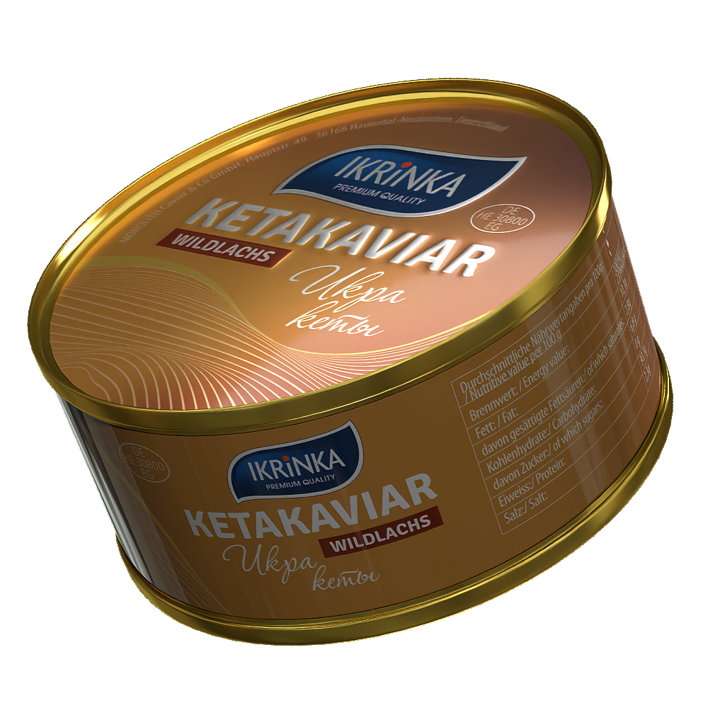 Keta Lachskaviar 95g in der Dose – Frontalansicht