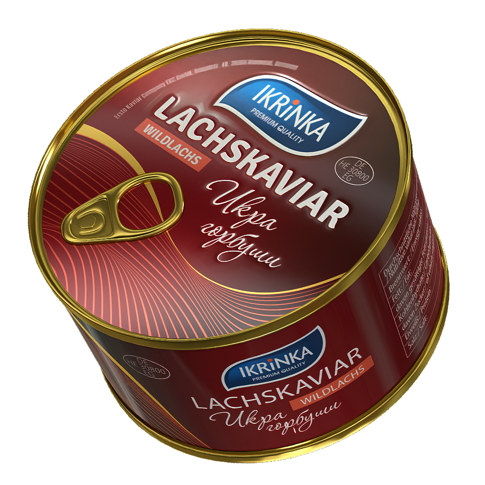 Lachskaviar Gorbuscha «Rote Perle» 450g – Dose Schrägansicht