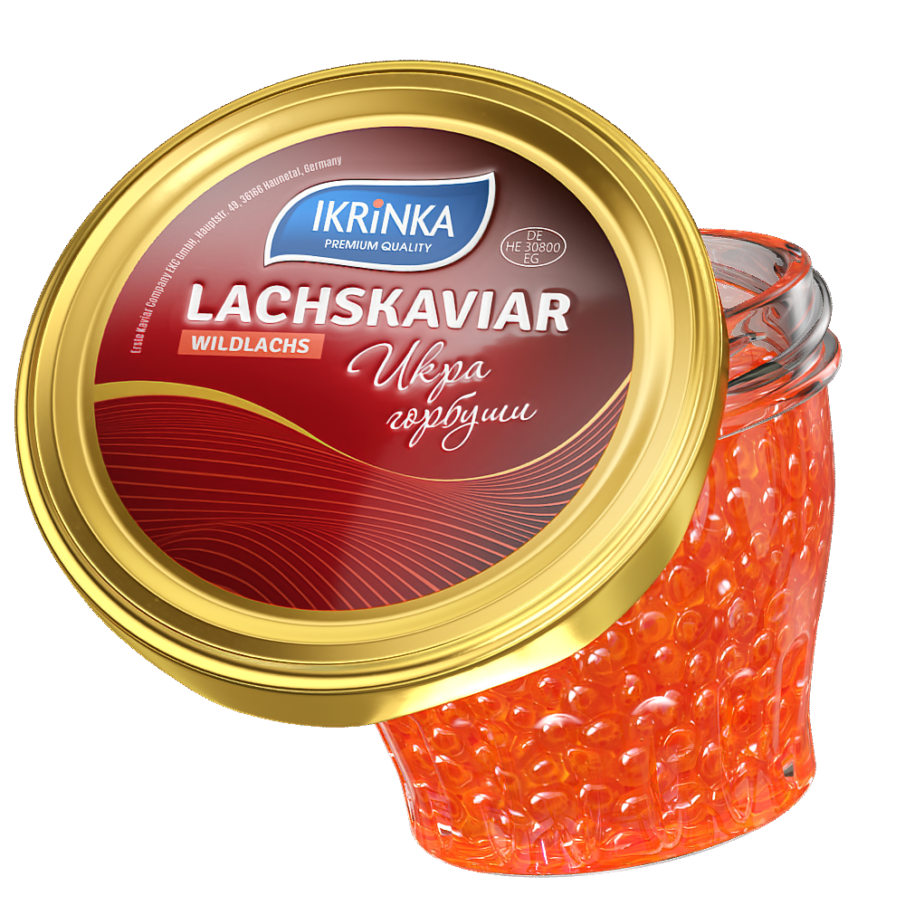 Lachskaviar Gorbuscha «Classic» 200g im Glas – Frontalansicht