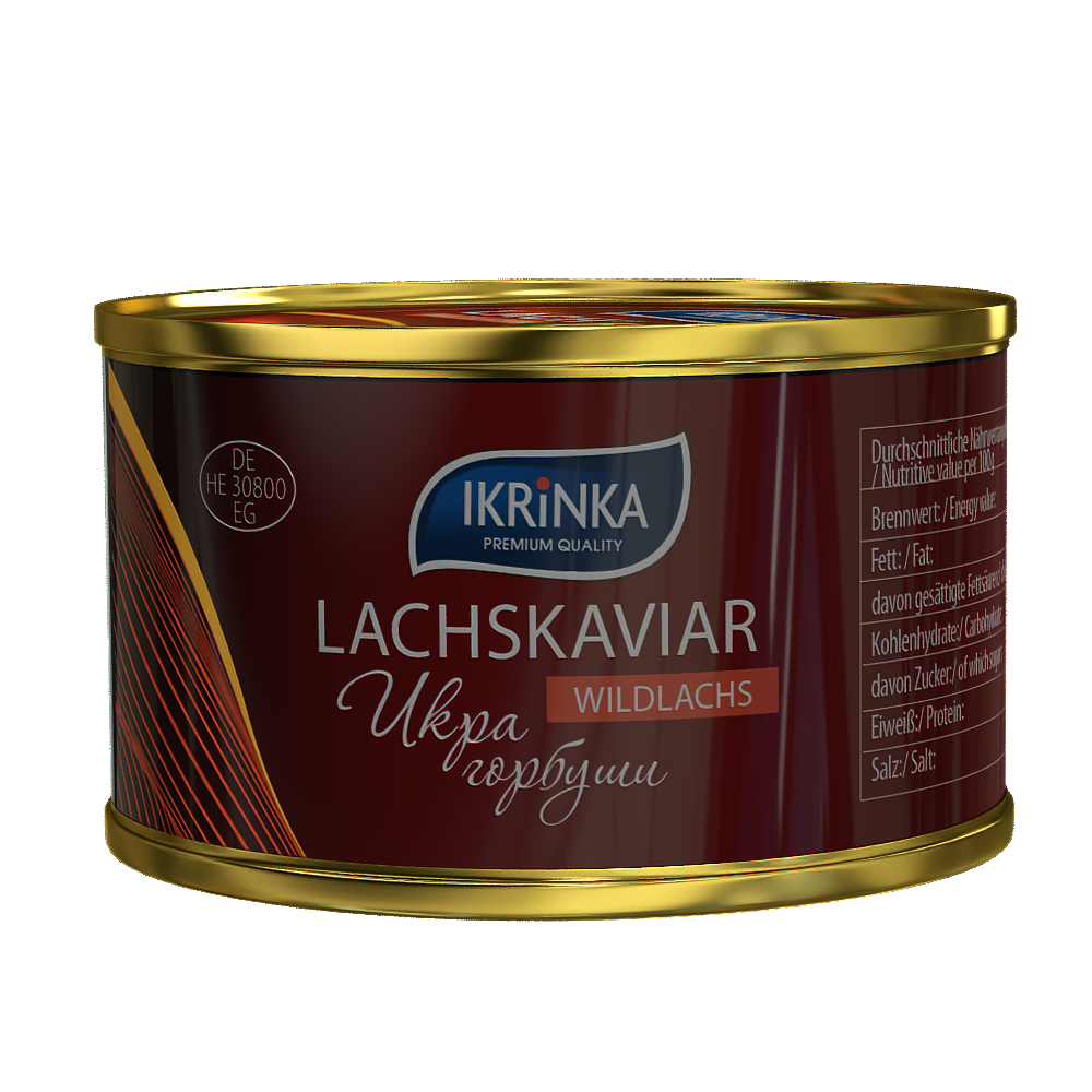 Lachskaviar Gorbuscha «Rote Perle» 450g – Dose Seitenansicht