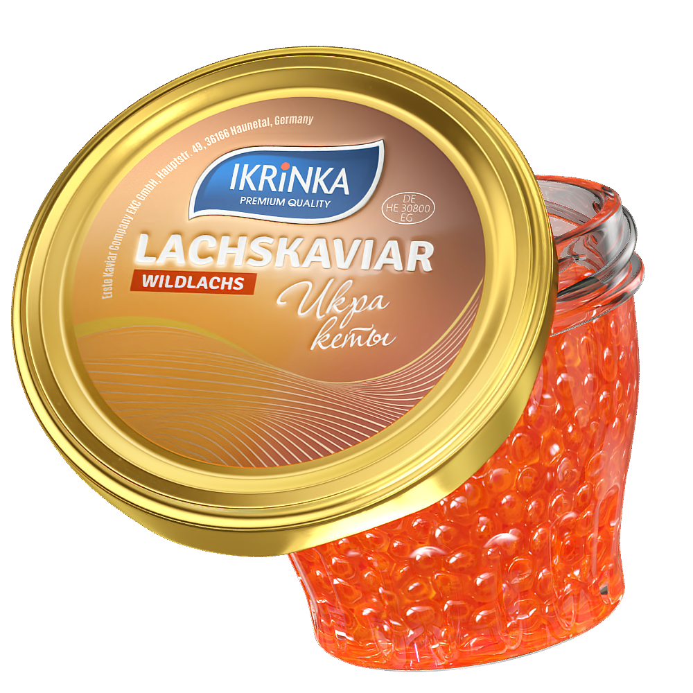 Lachskaviar Keta «Classic» 200g im Glas – Seitenansicht