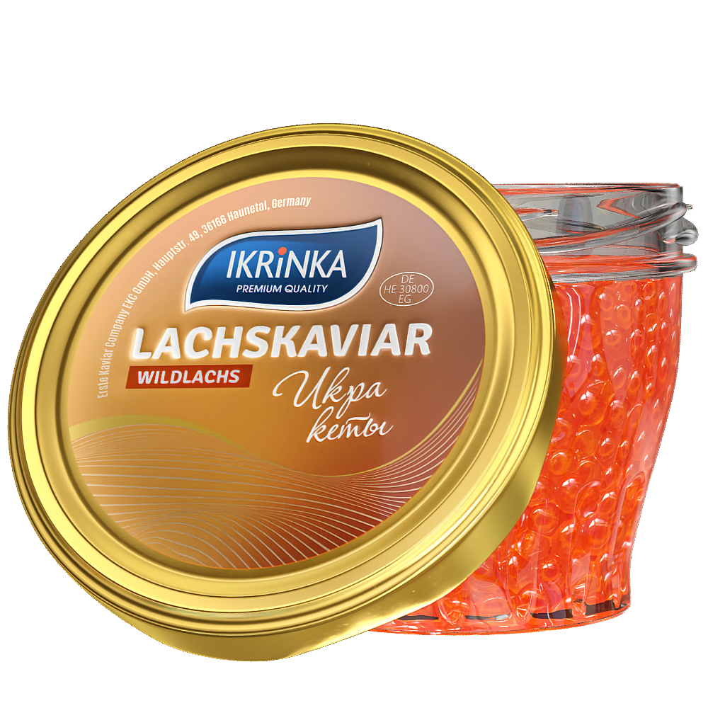 Lachskaviar Keta «Classic» 200g im Glas – Frontalansicht