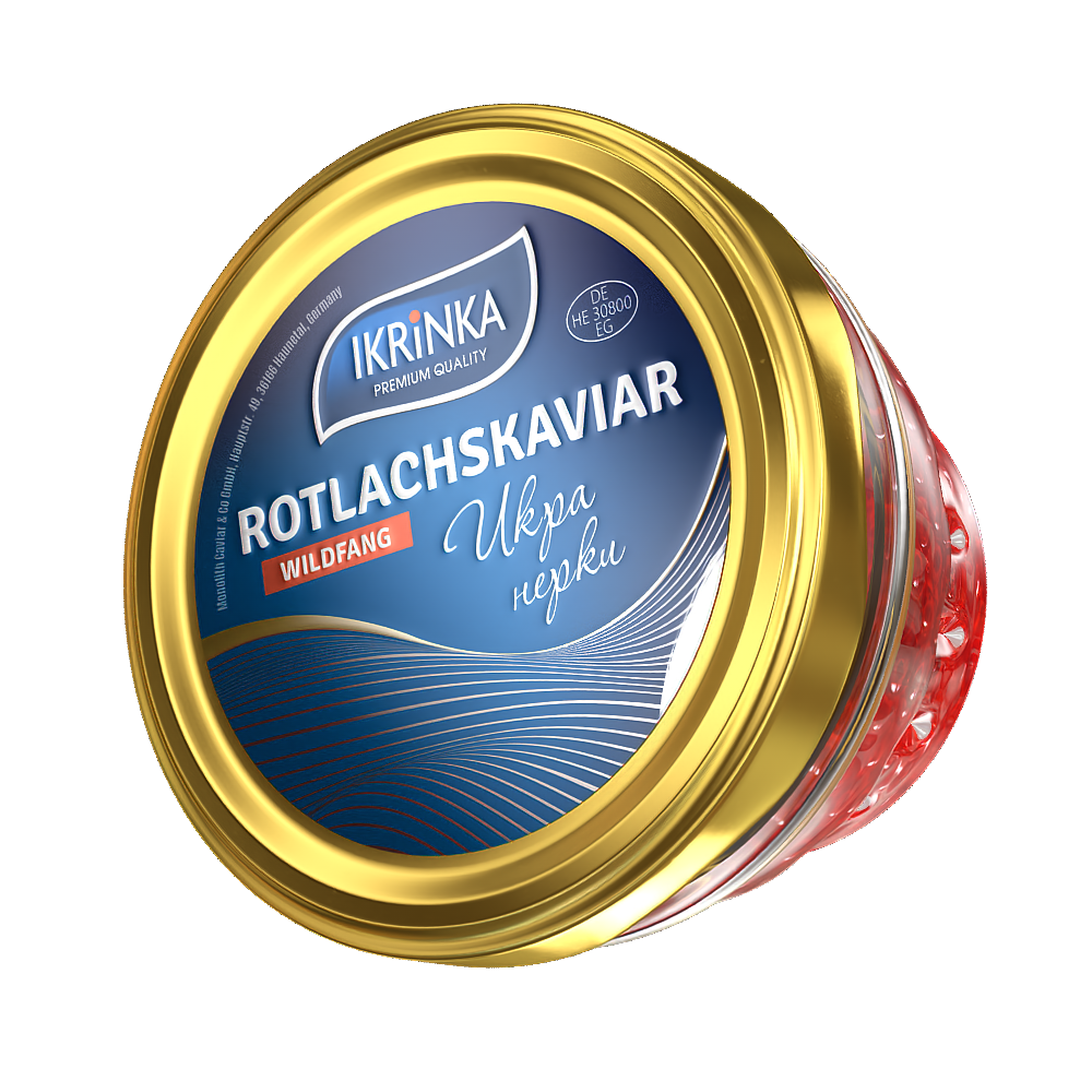Rotlachskaviar «Classic» 100g im Glas – Frontalansicht