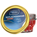Rotlachskaviar «Classic» – Glas mit rotem Wildfang-Kaviar und goldenem IKRiNKA Deckel