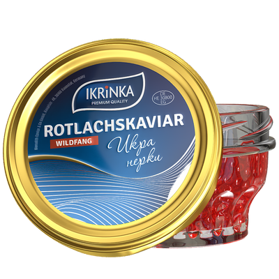 Rotlachskaviar «Classic» 100g im Glas – Deckelansicht