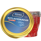 Rotlachskaviar «Classic» 200g im Glas – Frontalansicht mit Kaviar