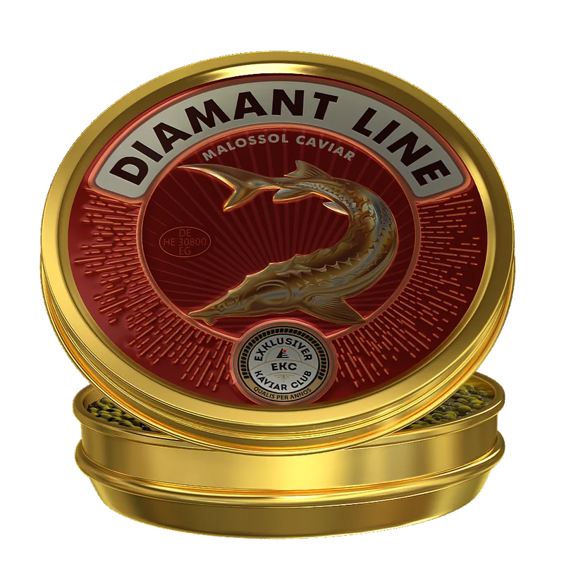Störkaviar «Diamant Line» Dose – Seitenansicht mit Etikett