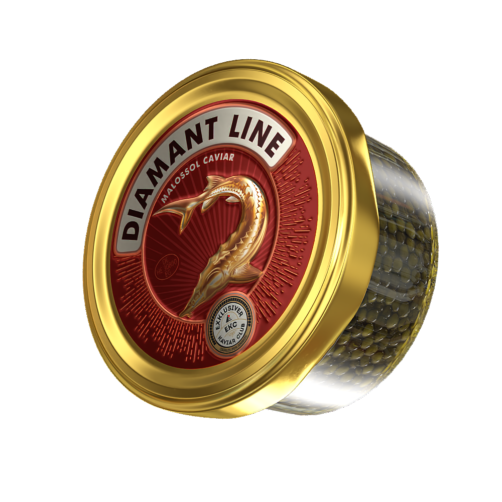Störkaviar «Diamant Line» 50g im Glas – Deckelansicht
