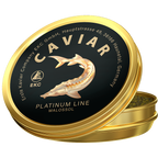 Störkaviar «Platinum Line» 100g in der Dose – zwei Dosen gestapelt