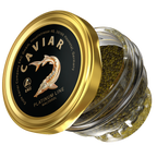 Störkaviar «Platinum Line» 100g im Glas – Frontalansicht mit Kaviar