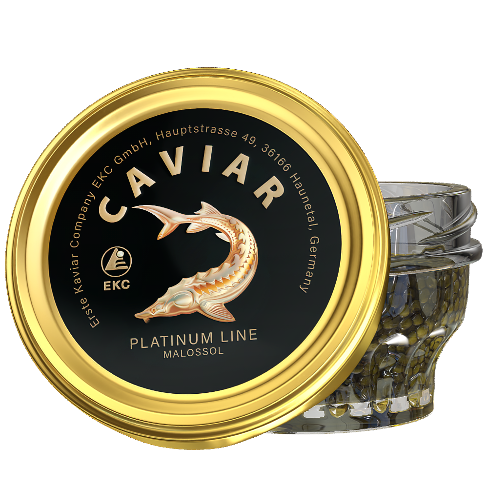 Störkaviar «Platinum Line» 100g im Glas – Deckelansicht