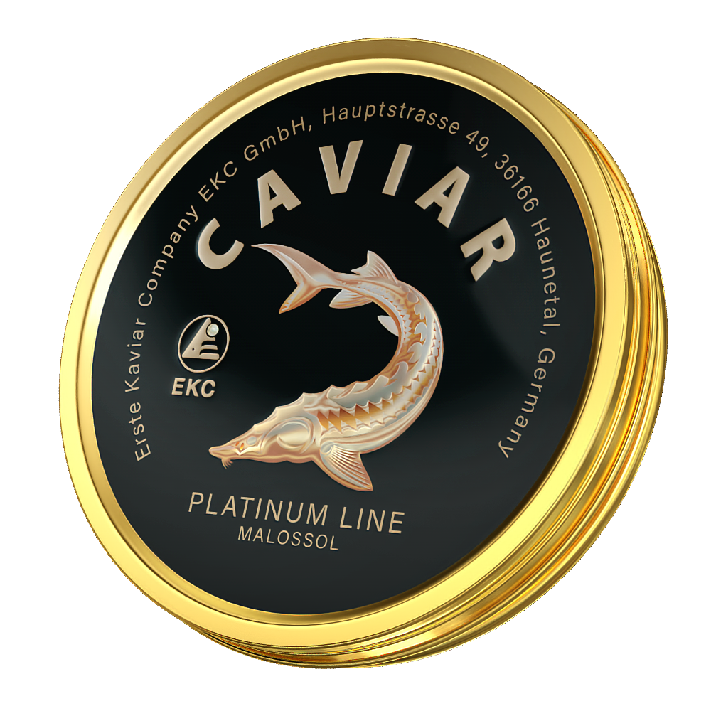 Störkaviar «Platinum Line» 50g in der Dose – Deckelansicht
