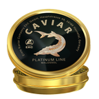 Störkaviar «Platinum Line» 50g in der Dose – zwei Dosen gestapelt
