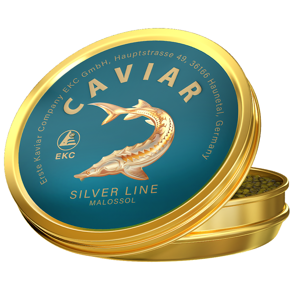 Störkaviar «Silver Line» 100g in der Dose – Schrägansicht mit zweiter Dose