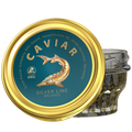 Störkaviar «Silver Line» 100g im Glas – Deckelansicht mit Kaviar