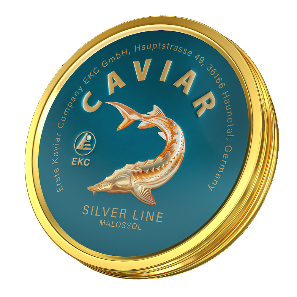 Störkaviar «Silver Line» 50g in der Dose – Deckelansicht