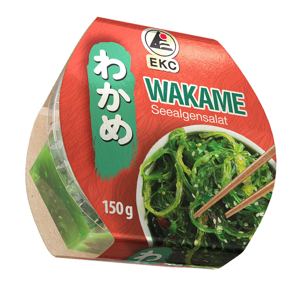 WAKAME Seealgensalat 150g – Schrägansicht mit Etikett