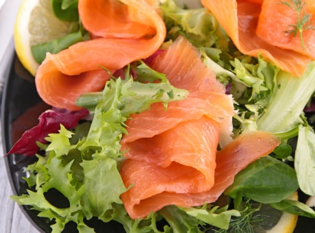 order pink salmon filet in slices cold-smoked